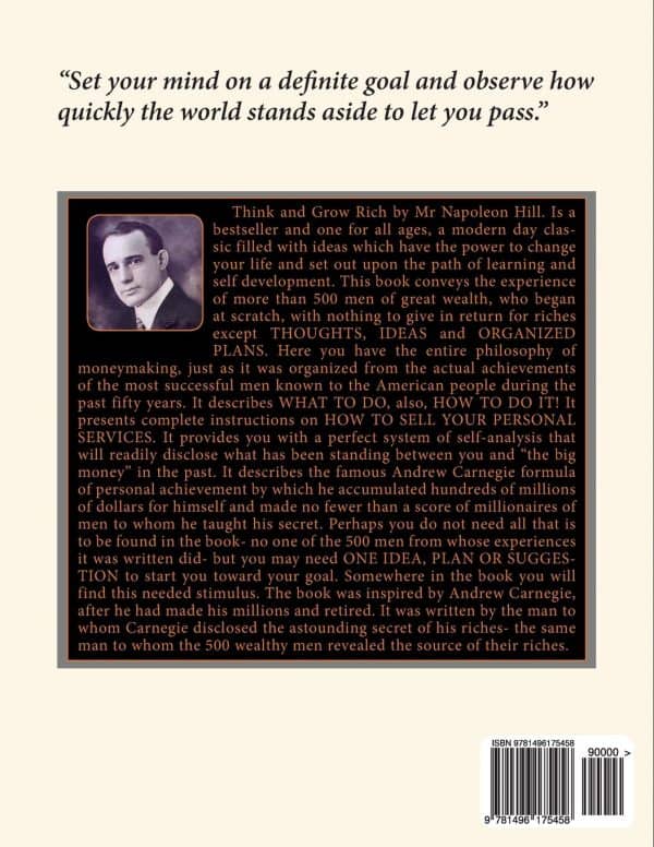 back cover of think and grow rich mp3 audiobook