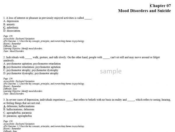 chp7 Abnormal-Psychology-7e testbank sample